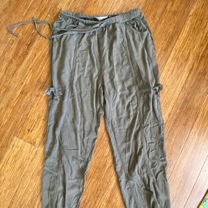 Flowy olive green joggers